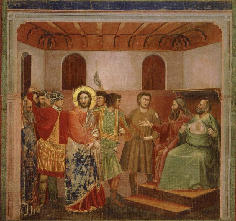 GIOTTO di Bondone jesus infor oversteprasten kajafas Norge oil painting art